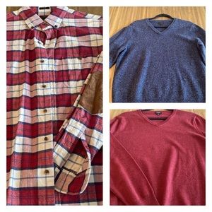 J. Crew men’s bundle of sweaters/shirt